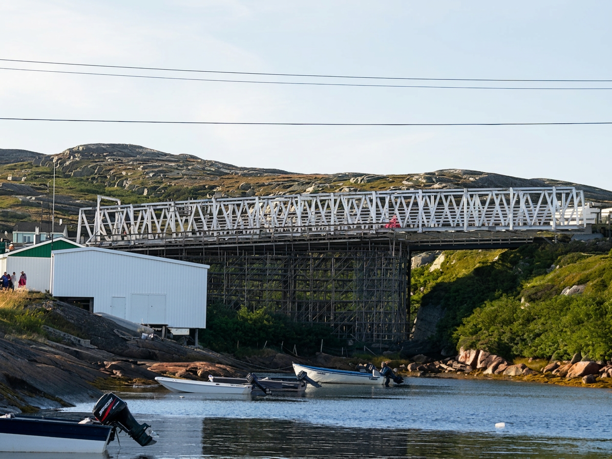 Construction d’un pont à Harrington Harbour | Côte-Nord-du-Golfe-du-Saint-Laurent Interprojet Construction | Entrepreneur général en génie civil et bâtiment au Québec