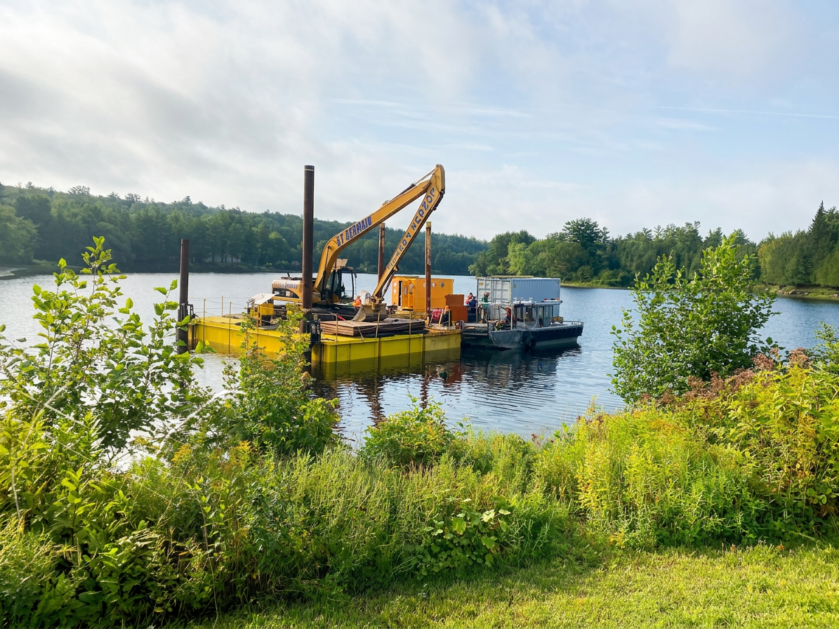 Réfection du pont de Portage-du-Fort, Travaux subaquatiques et métallisation | Outaouais Interprojet Construction | Entrepreneur général en génie civil et bâtiment au Québec