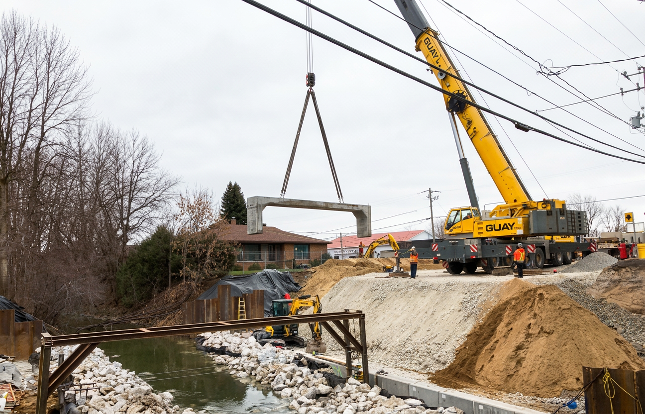 Réfection du pont – Sainte-Anne-de-Sabrevois Interprojet Construction | Entrepreneur général en génie civil et bâtiment au Québec