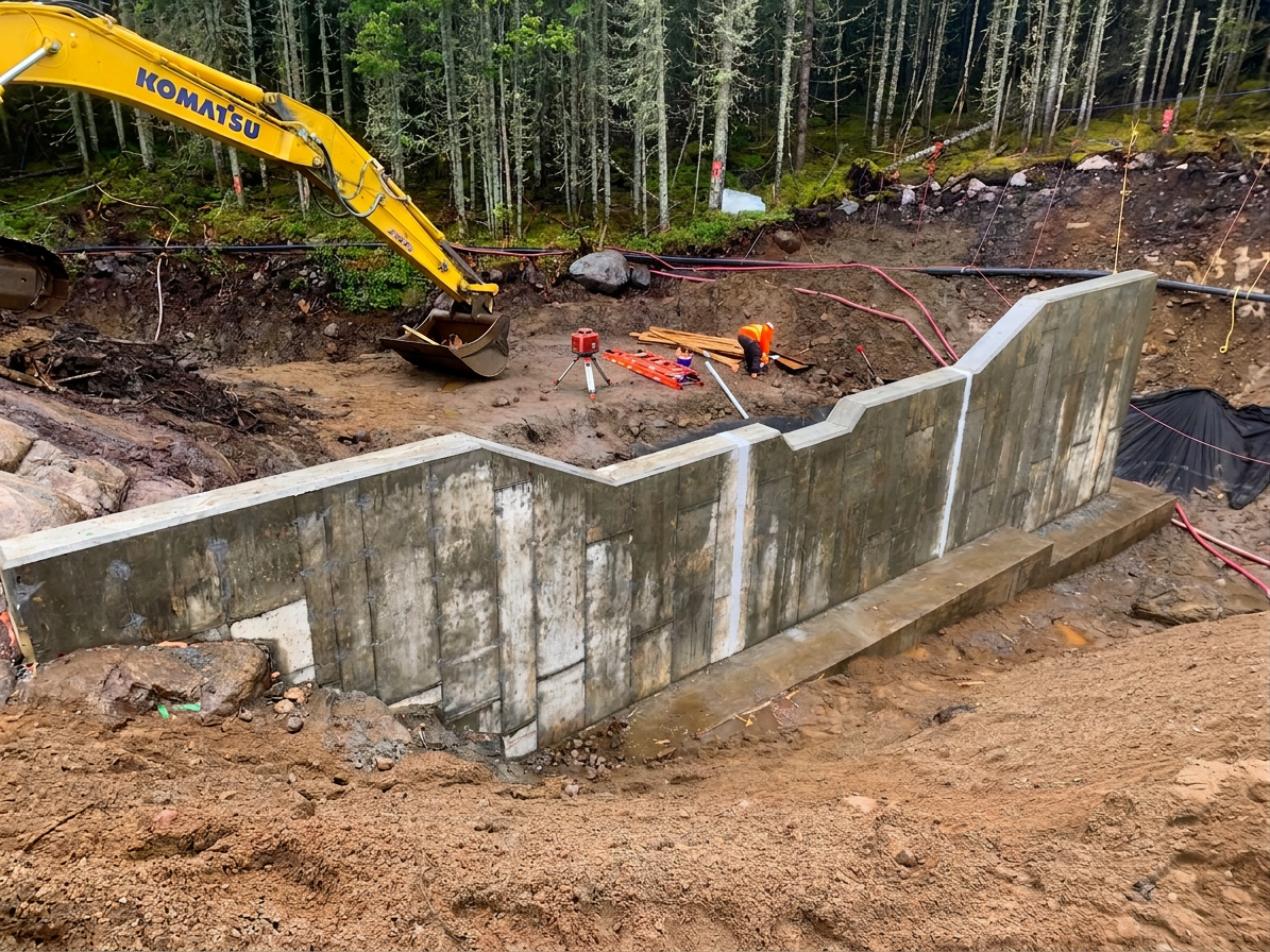 Reconstruction du barrage et de la digue Émilie Interprojet Construction | Entrepreneur général en génie civil et bâtiment au Québec