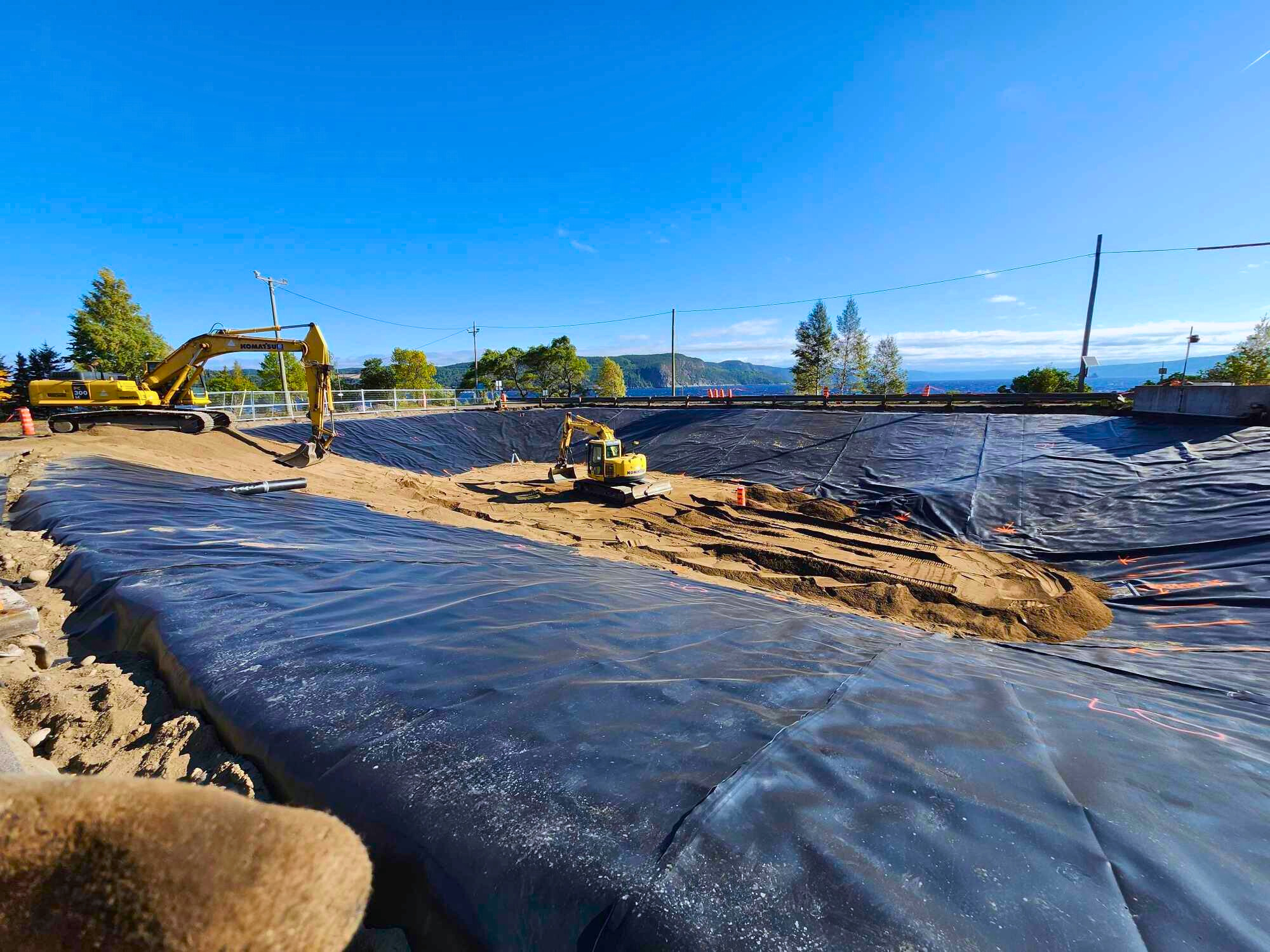 Reconstruction d’un bassin de sédimentation pour Rio Tinto | La baie Interprojet Construction | Entrepreneur général en génie civil et bâtiment au Québec