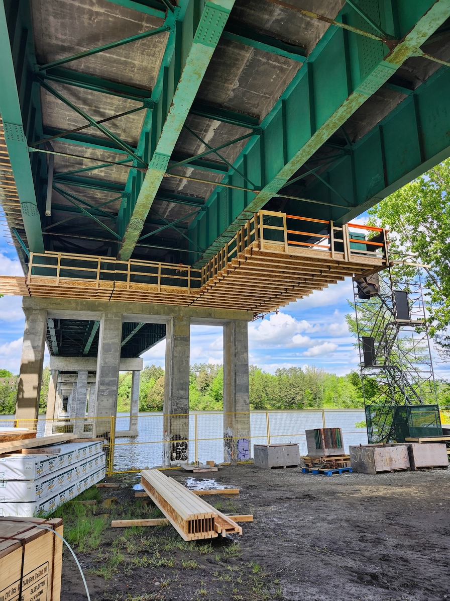 Réparation et peinture de la structure d’acier du pont Jacques-Cartier | Sherbrooke Interprojet Construction | Entrepreneur général en génie civil et bâtiment au Québec