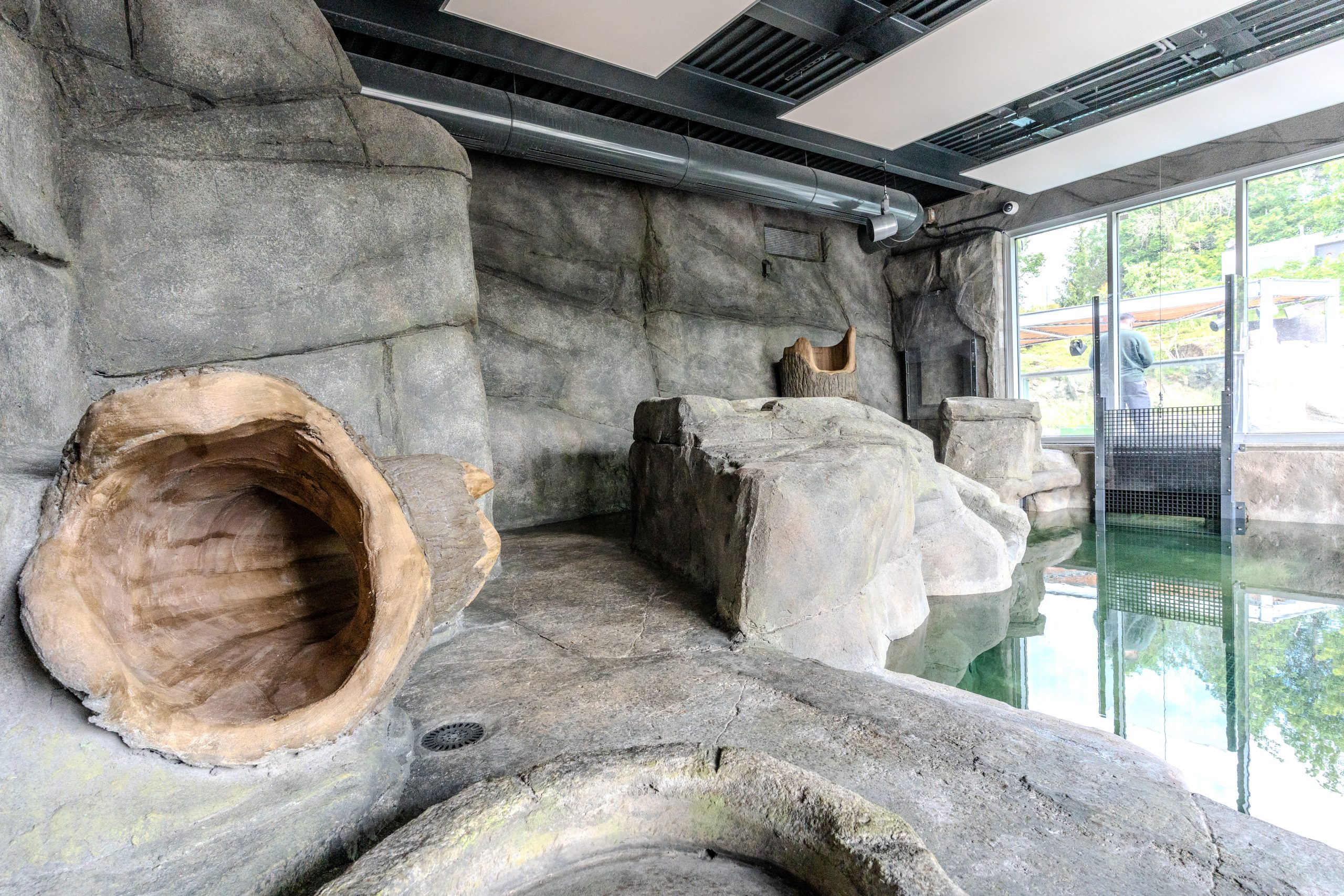 Construction et aménagement habitat louphoque | Aquarium du Québec Interprojet Construction | Entrepreneur général en génie civil et bâtiment au Québec